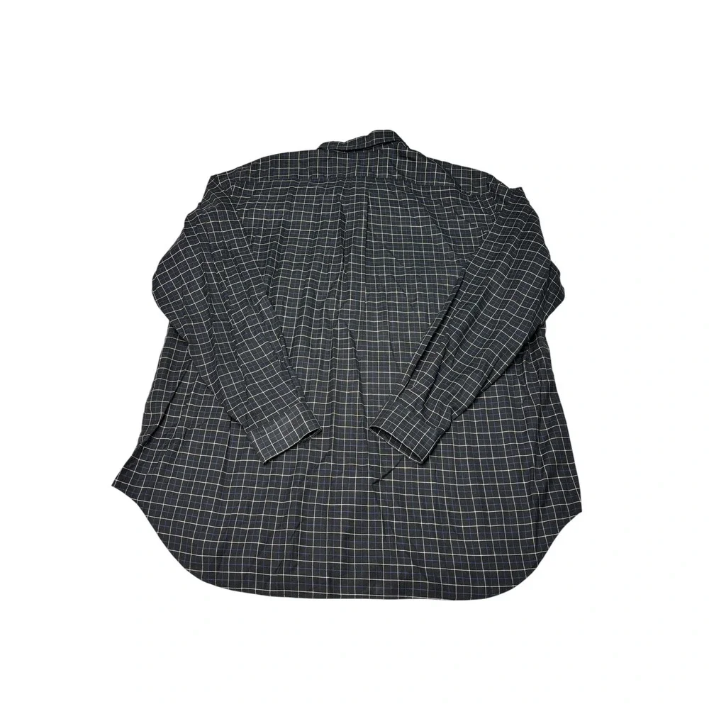 Ralph Lauren Mens 2XLT Tall Classic Fit Button Down Shirt Navy‎ Blue Grid Check